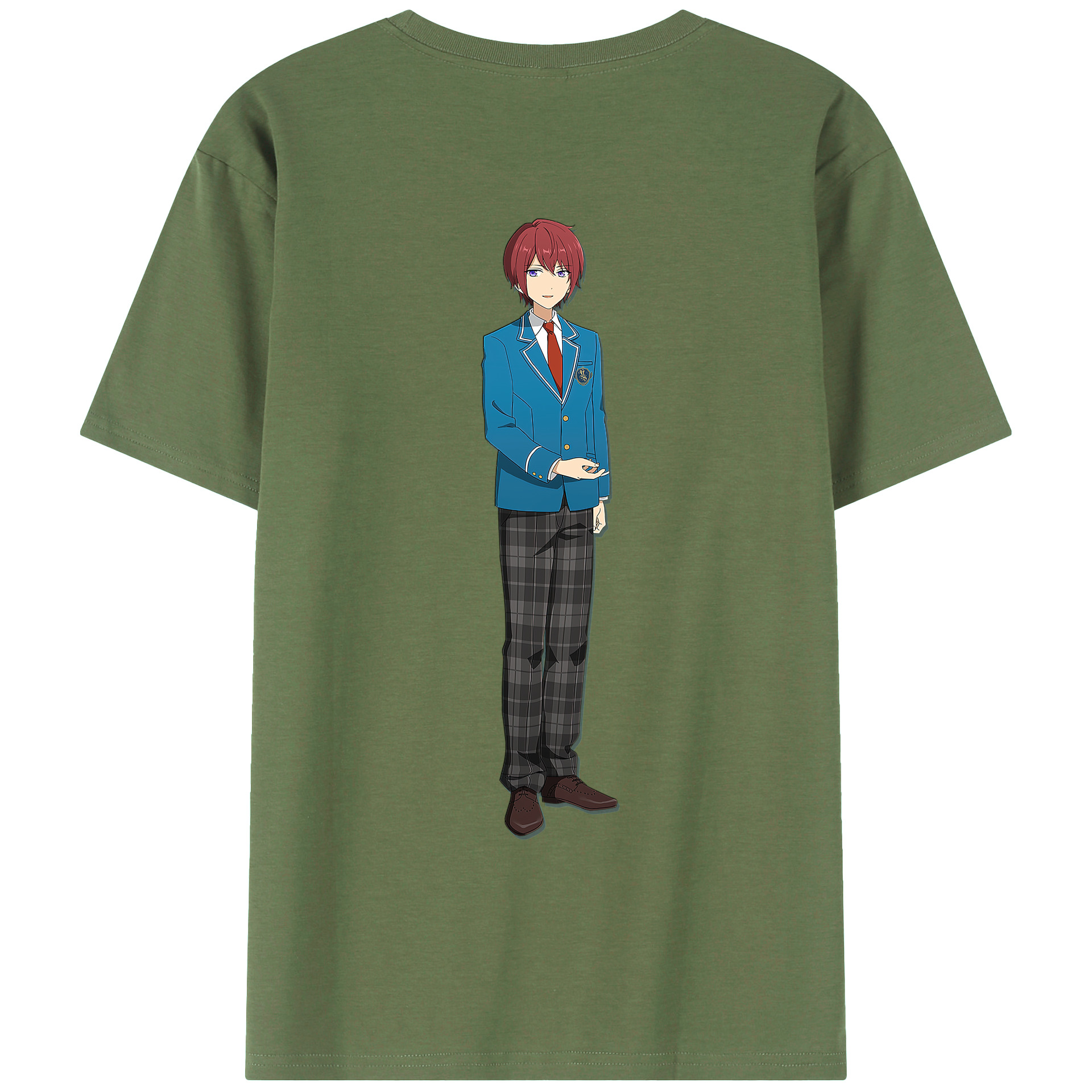 （画像用） あんさんぶるスターズ! Ensemble Stars 綿100％ メンズ半袖Tシャツ（バックプリント） 通気性
